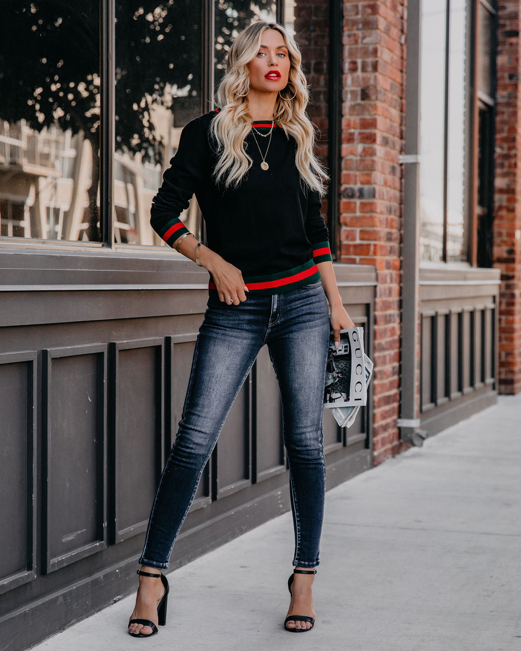 Brighton Cotton Blend Contrast Sweater