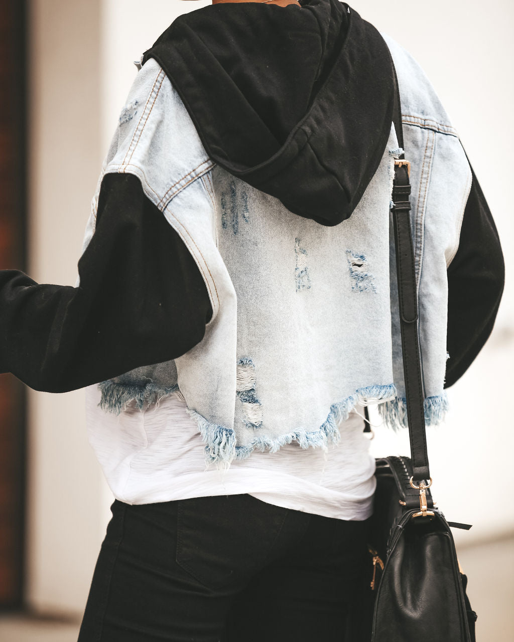 Maxed Out Denim Contrast Hooded Jacket