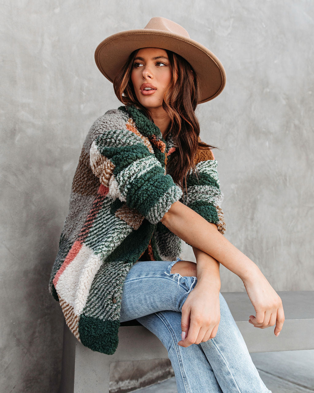 Enzo Plaid Teddy Jacket