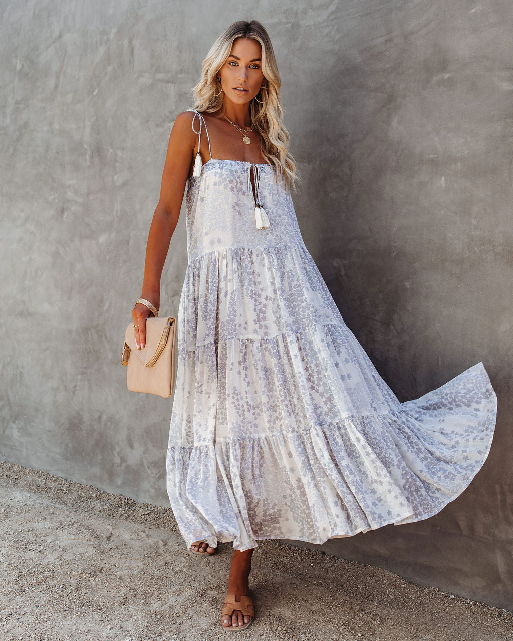 Lights Down Low Tiered Tassel Midi Dress - FINAL SALE