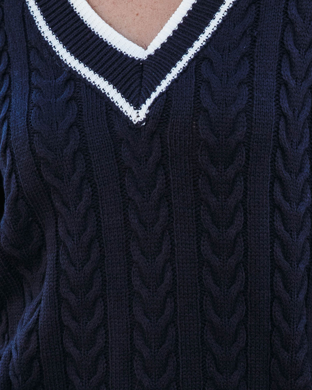 Best Of Me Cable Knit Sweater Dress - Navy