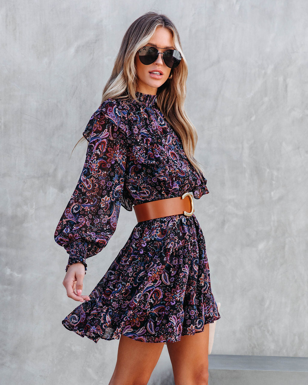 Parksville Paisley Ruffle Mini Dress