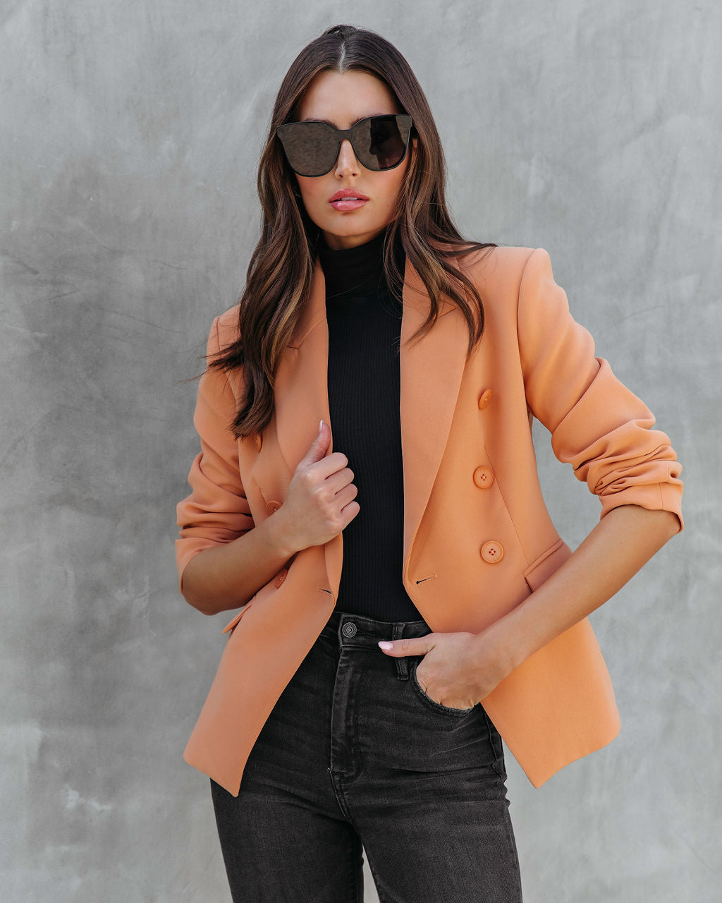 Must Be Baby Pocketed Blazer - Dusty Orange