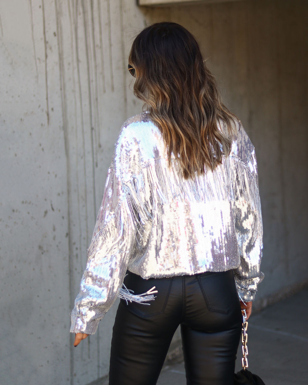 Life Is A Fiesta Sequin Fringe Jacket - Silver