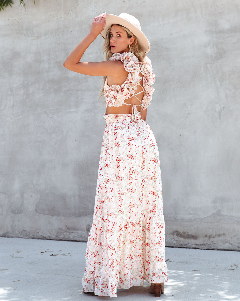 Hopelessly Devoted Floral Chiffon Maxi Dress - SALE