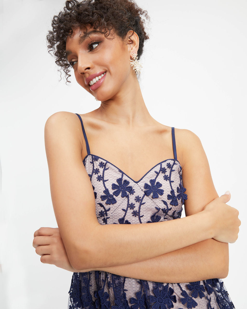 Pascal Tiered Crochet Lace Midi Dress - Blue - FINAL SALE