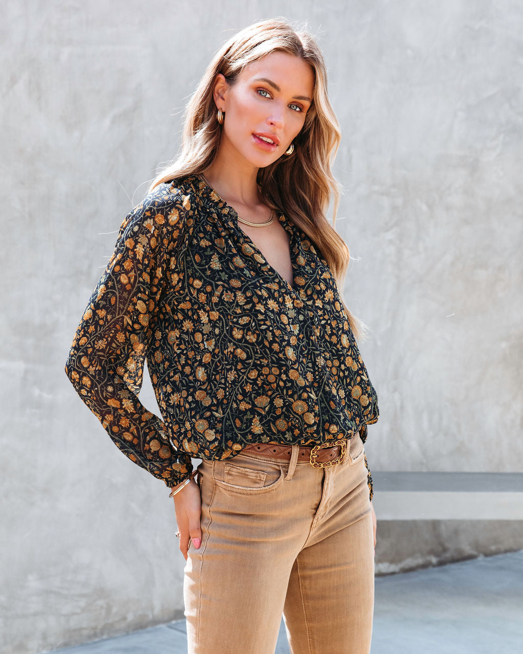Elysse Floral Chiffon Top