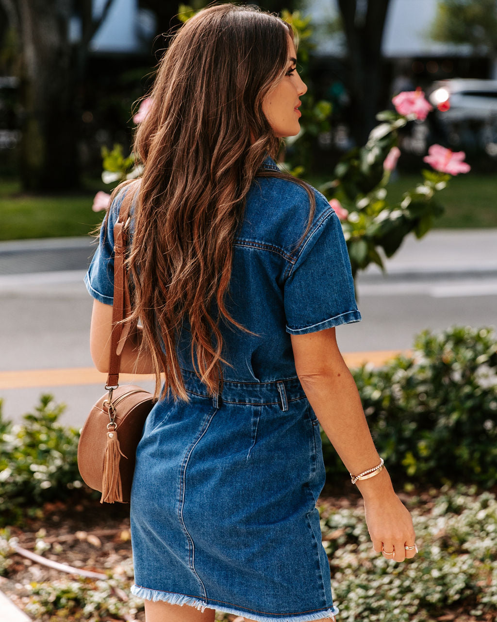 From The Block Denim Pocketed Mini Dress - FINAL SALE