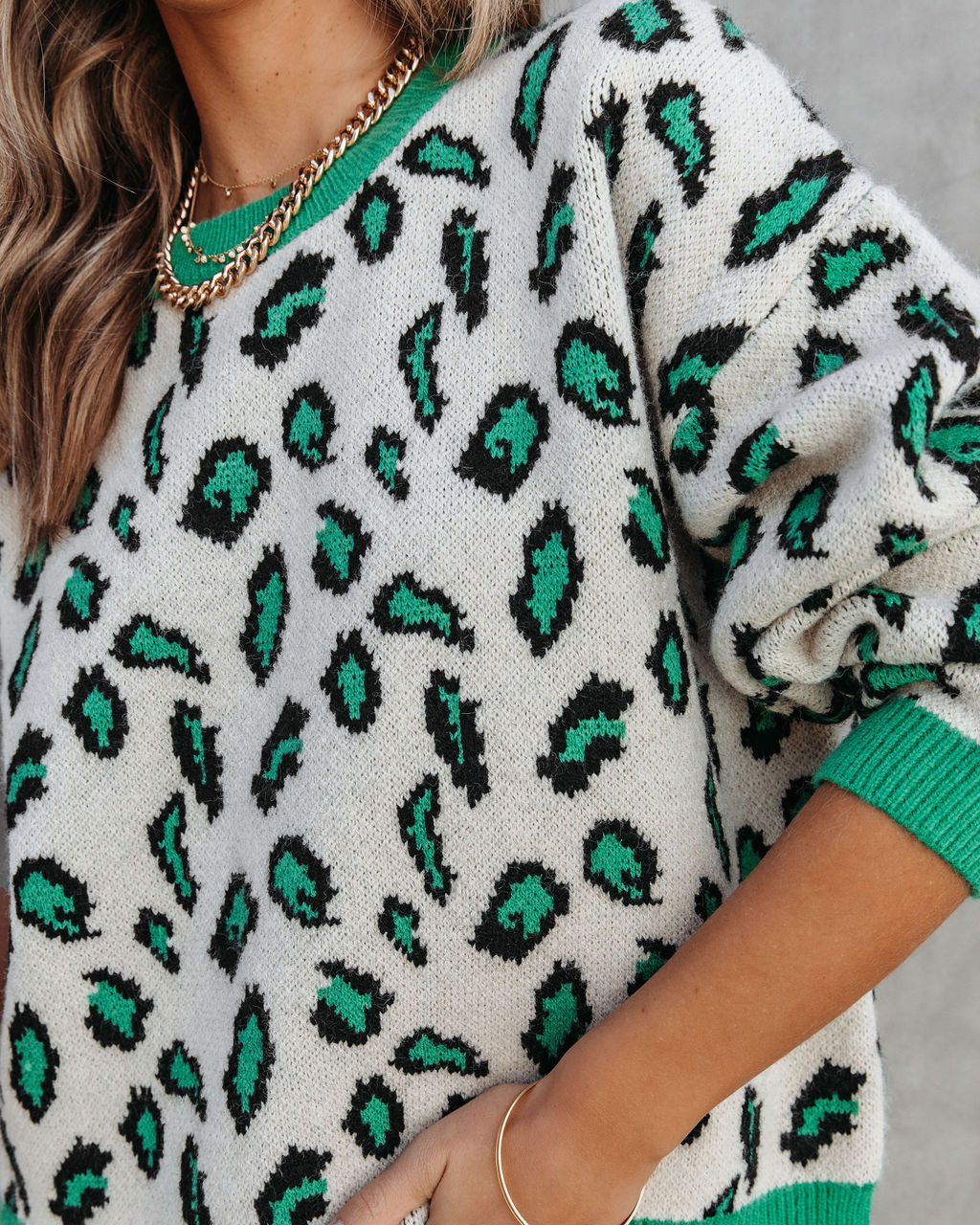 Amazonia Leopard Sweater - Green