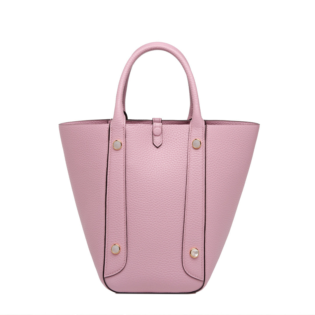 Handmade Mauve Sylvestre TOGO Leather Picotin Tote Bag - Small