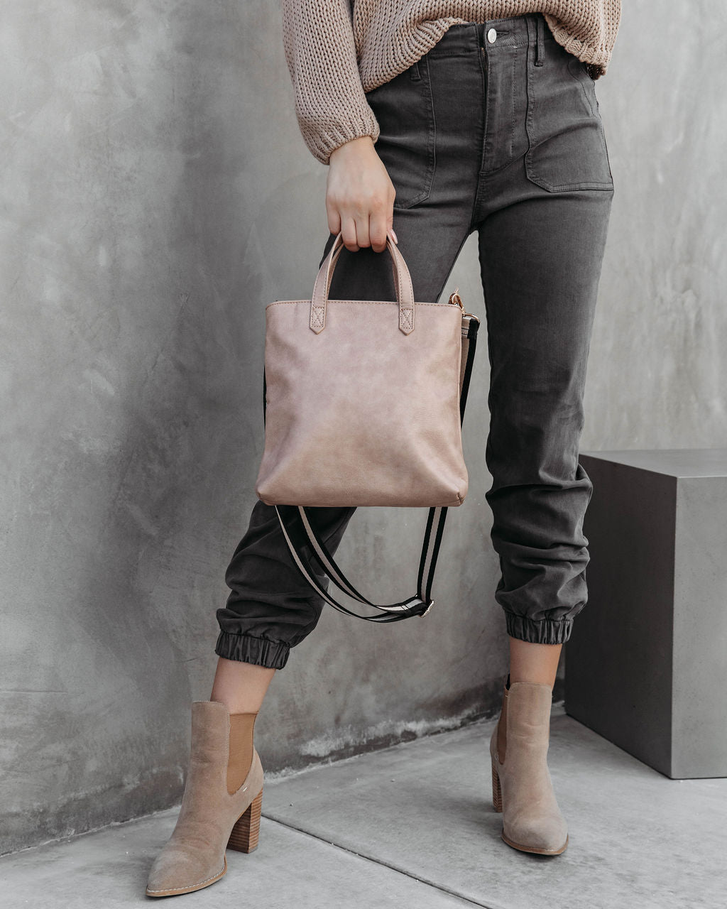 Trina Faux Leather Crossbody Bag - Natural