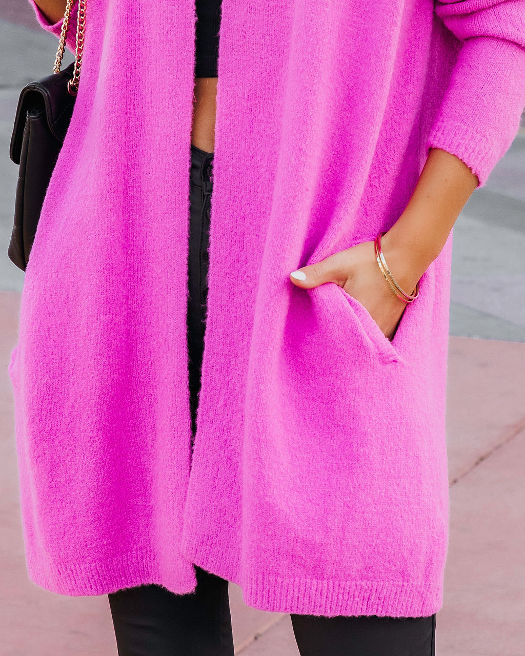 Changing Leaf Pocketed Cardigan - Orchid