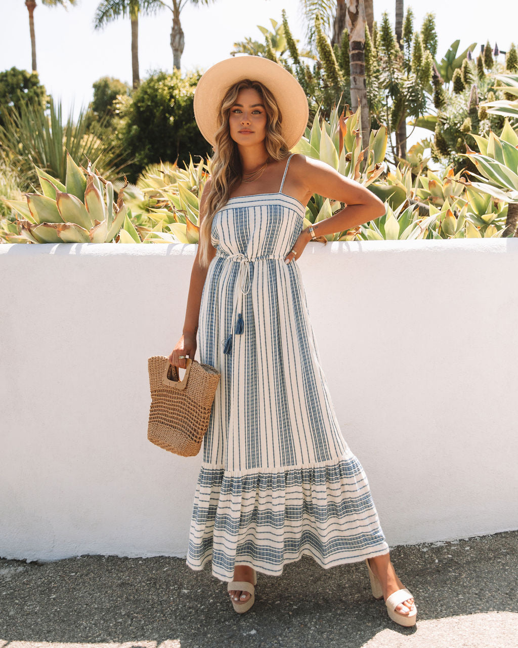 Toula In Santorini Tassel Tie Maxi Dress - FINAL SALE