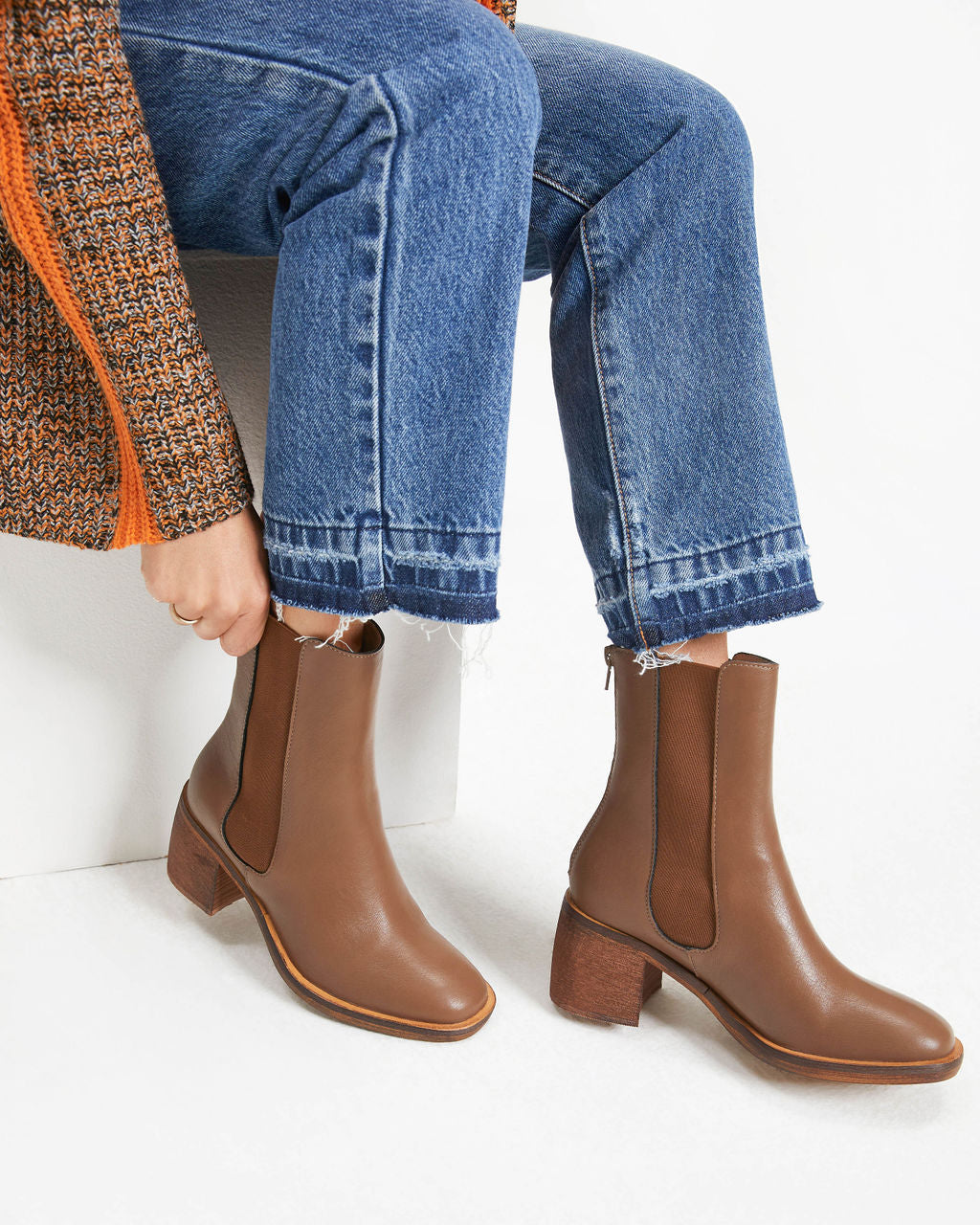 Olivia Faux Leather Bootie - Chocolate