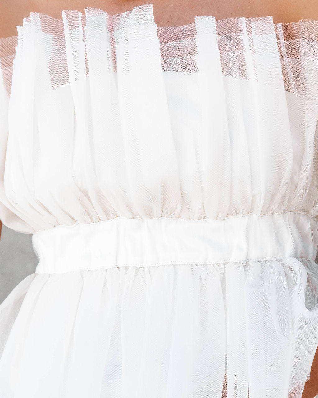Bradshaw Moment Strapless Tulle Top - Cream