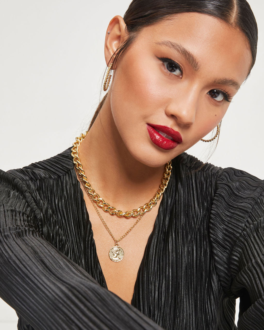 Shashi - Lucky Coin Layered Necklace - Gold