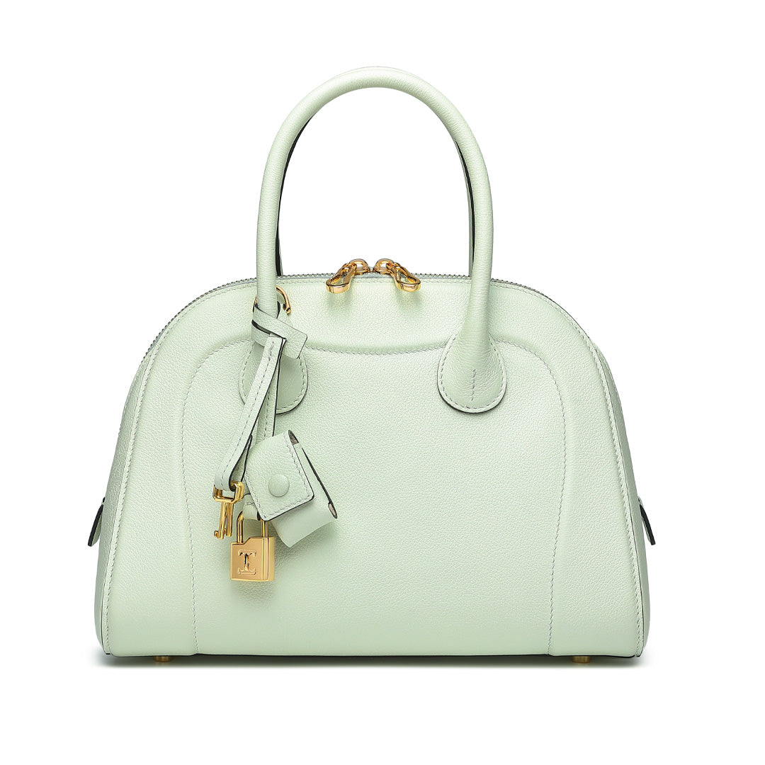 Handmade Green EVE Leather Dome Shell Tote Bags