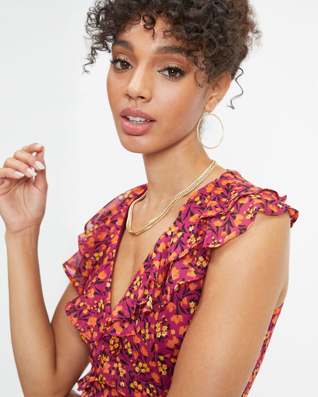 Autumn Wishes Floral Tiered Midi Dress - FINAL SALE