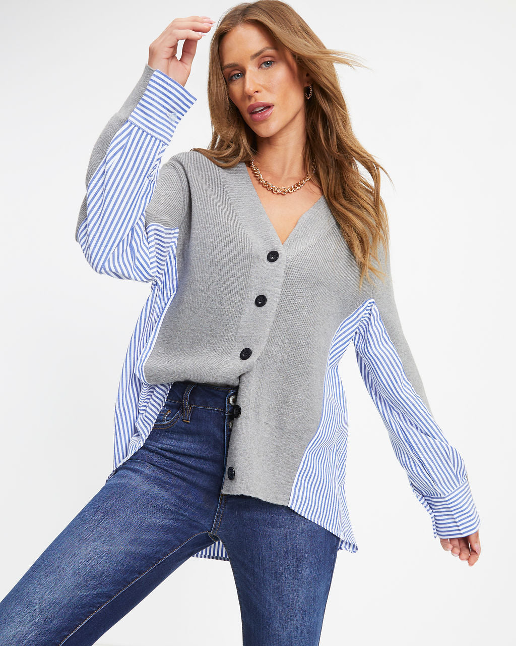 Marvin Contrast Knit Cardigan