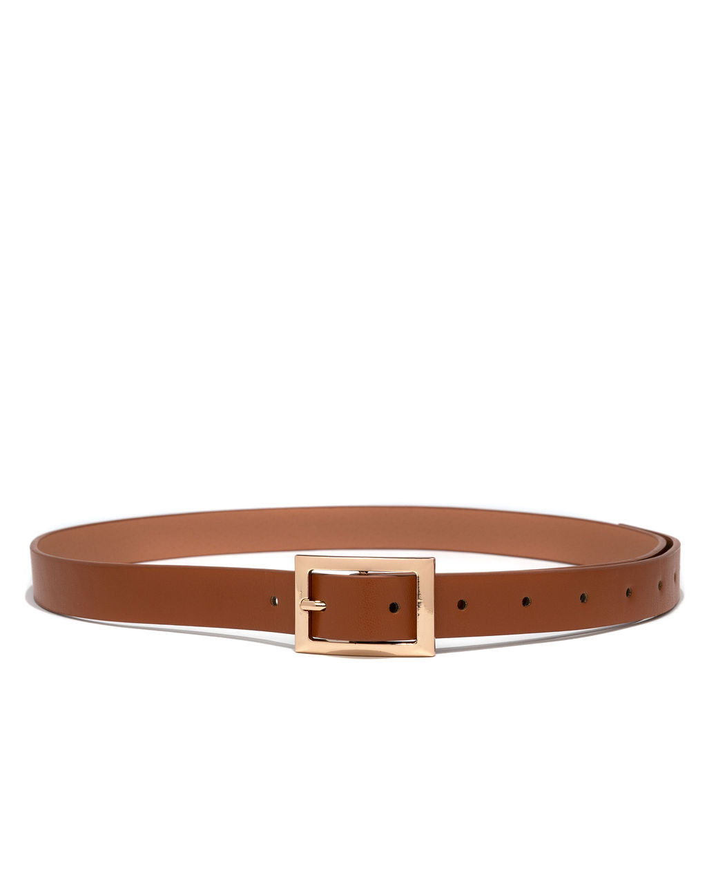 Oxford Gold Buckle Belt - Brown