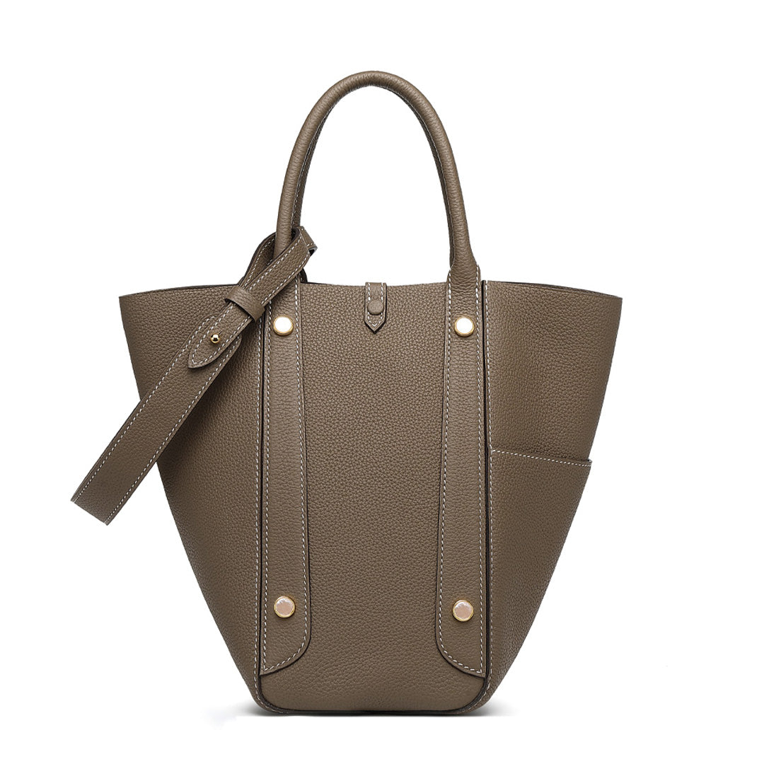 Handmade Etoupe TOGO Leather Picotin Tote Bag