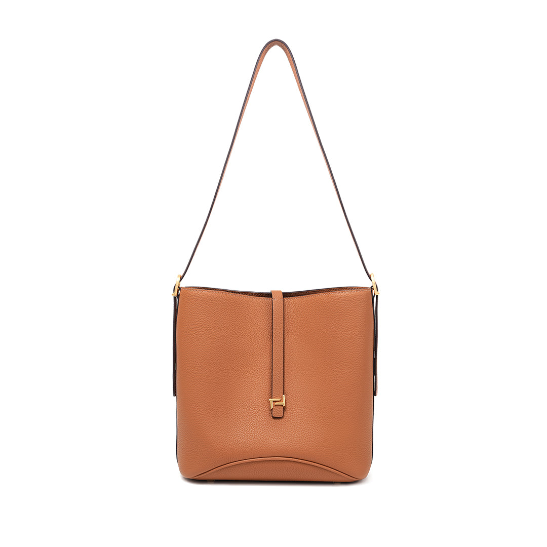Handmade Gold Brown TOGO Leather Bucket Bag