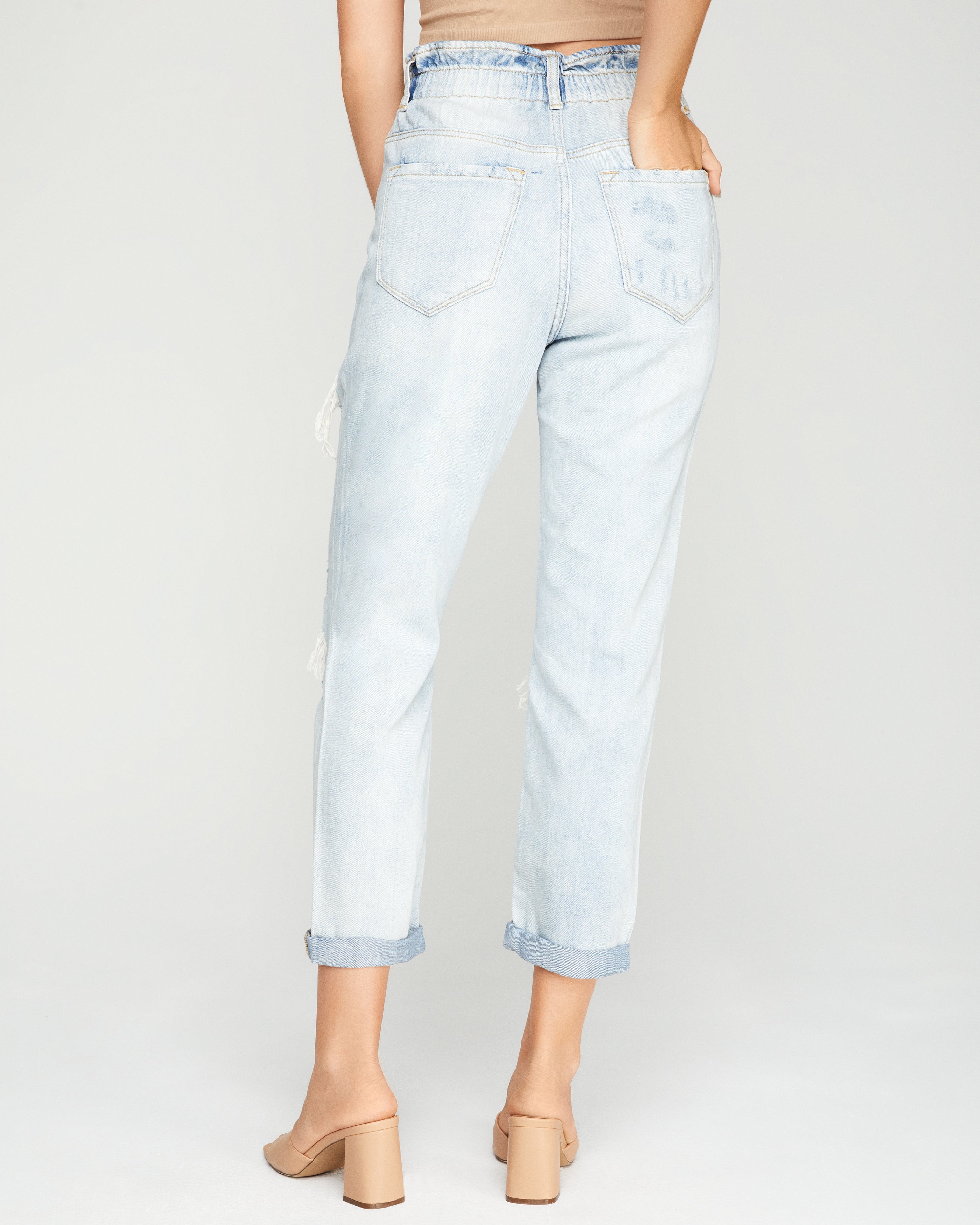 Ferguson Distressed Paper Bag Waist Denim - FINAL SALE