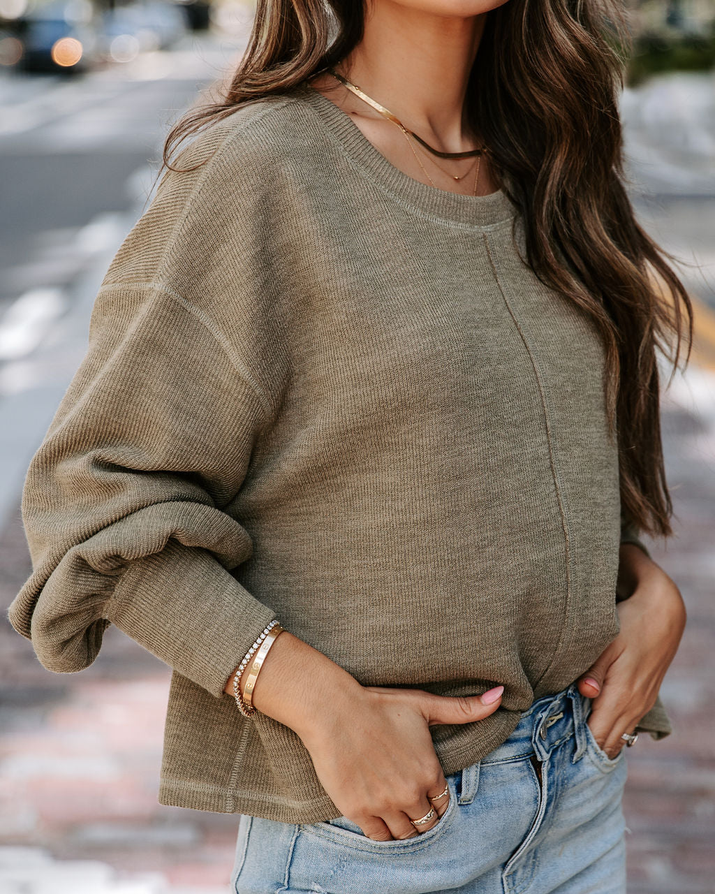 Marcela Knit Pullover Sweater - Olive
