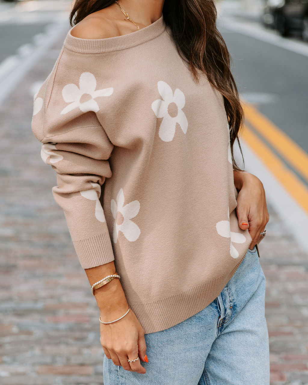 Pushing Daisies Knit Pullover Sweater