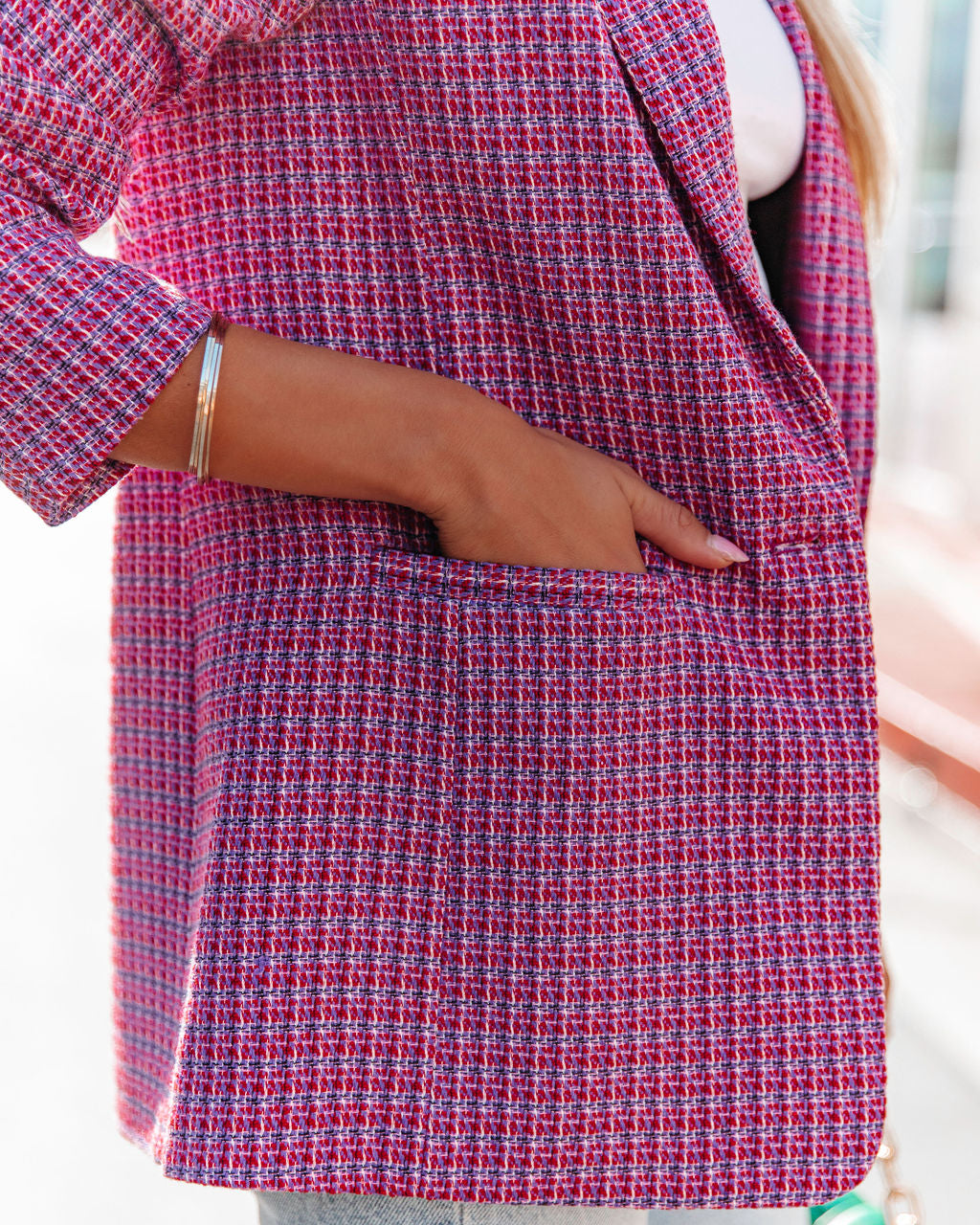 Elizabeth Textured Pocketed Blazer