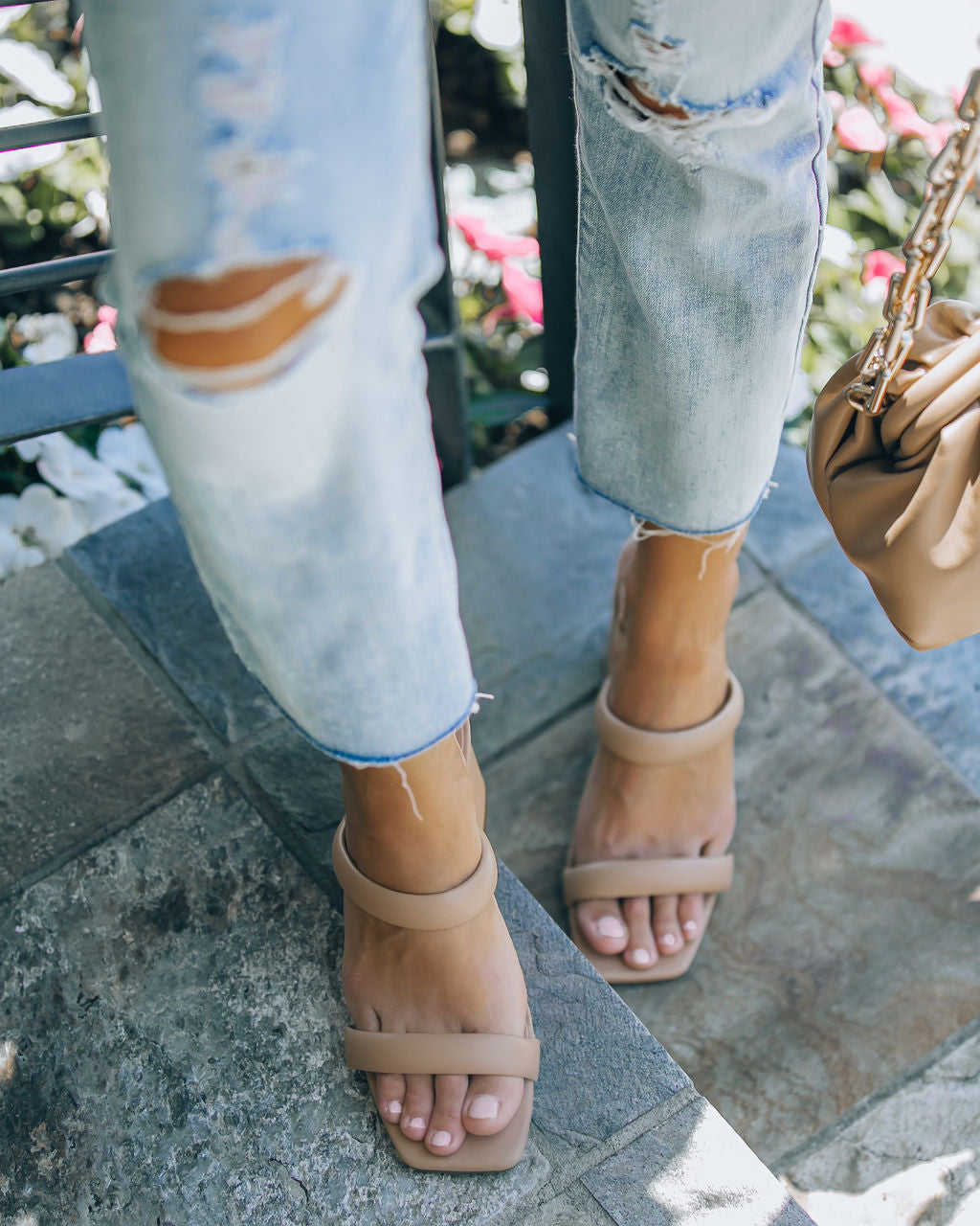 Schena Square Toe Heeled Sandal - Nude - FINAL SALE