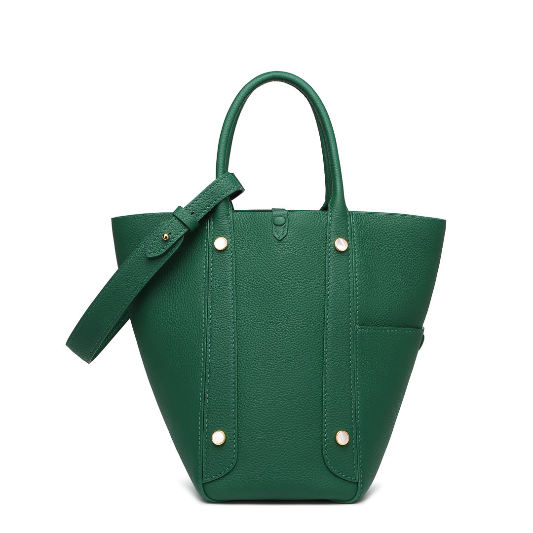 Handmade Green TOGO Leather Picotin Tote Bag