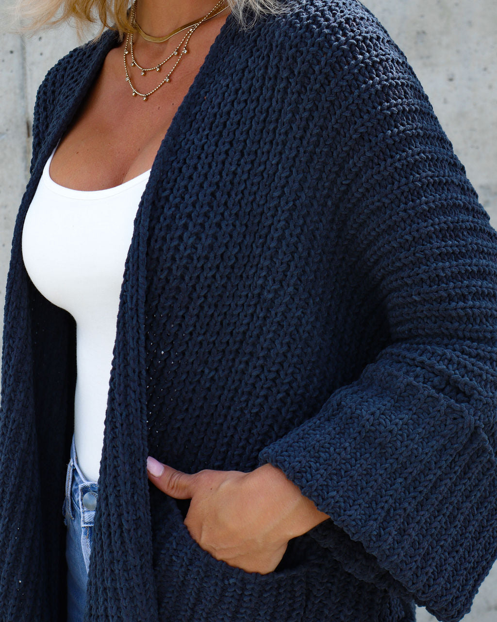 All Day Everyday Cozy Chenille Cardigan - Slate