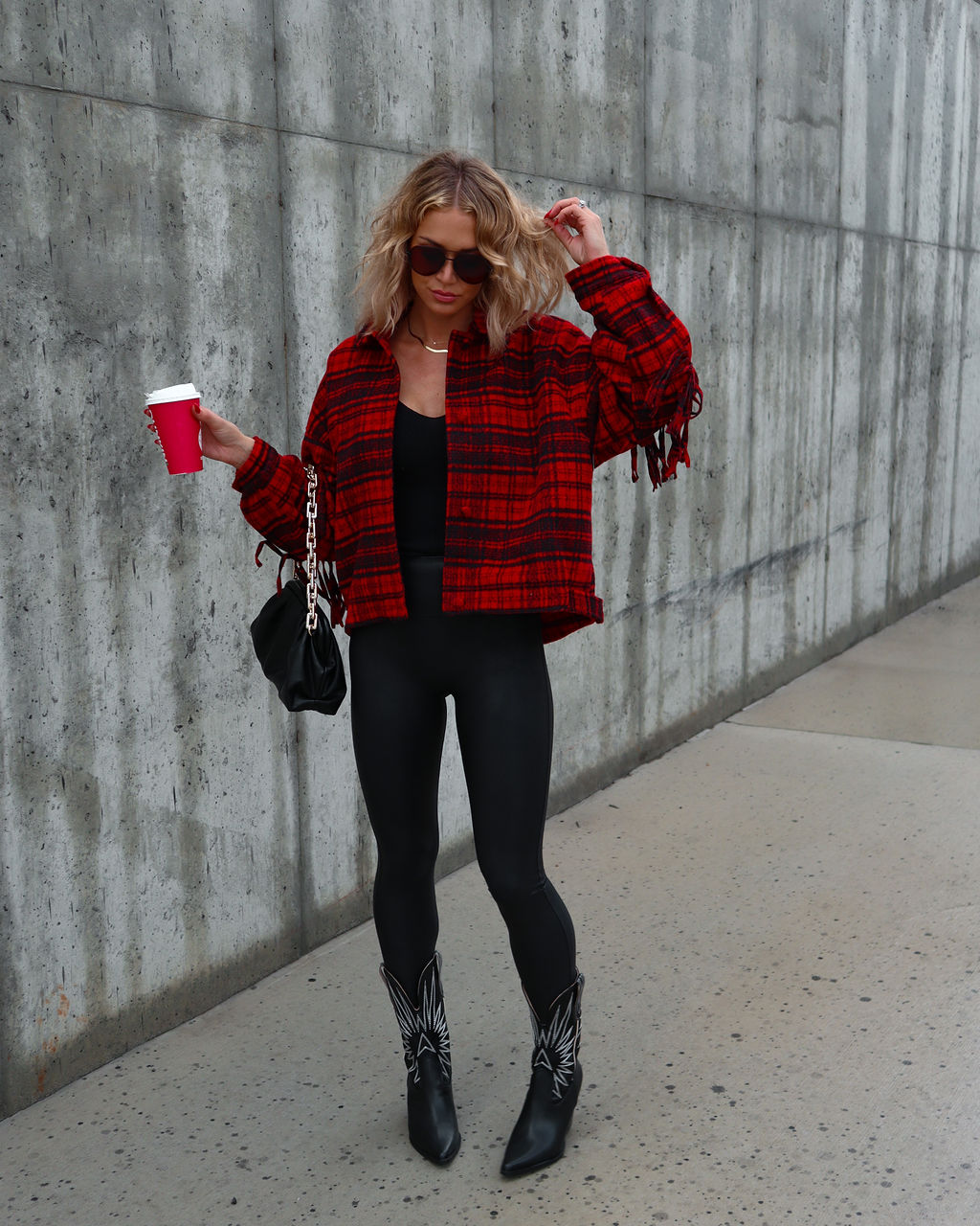 Robynn Plaid Jacket - Red