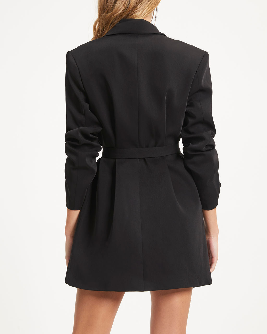 Maddie Pocketed Blazer Dress - Black