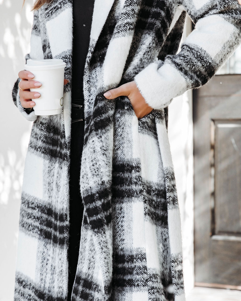 Take Me Away Plaid Pocketed Coat