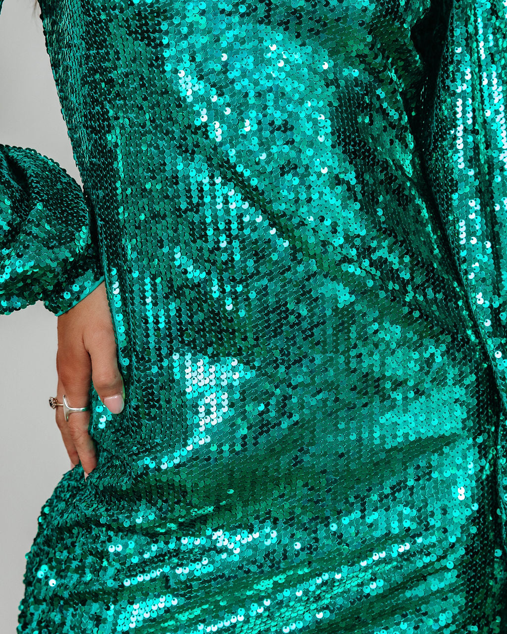 Set The Tone Sequin Mini Dress - Teal
