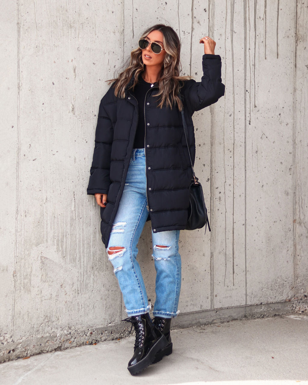 Jacksonia Pocketed Puff Coat - Black