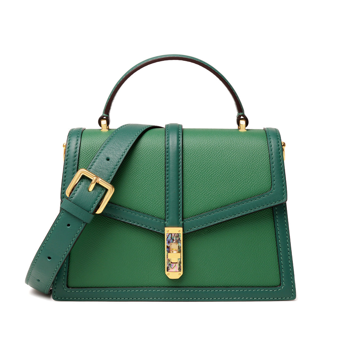 Handmade Green EP SWIFT Leather Organ Crossbody Bag