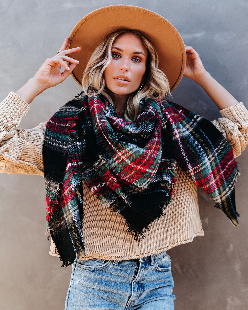 Total Eclipse Plaid Blanket Scarf
