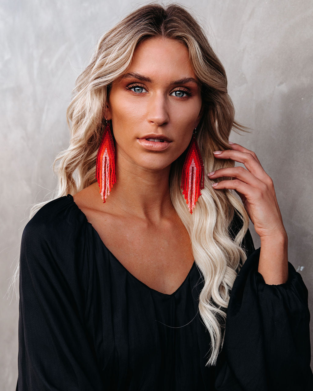 Shashi - Wild Side Beaded Fringe Earrings