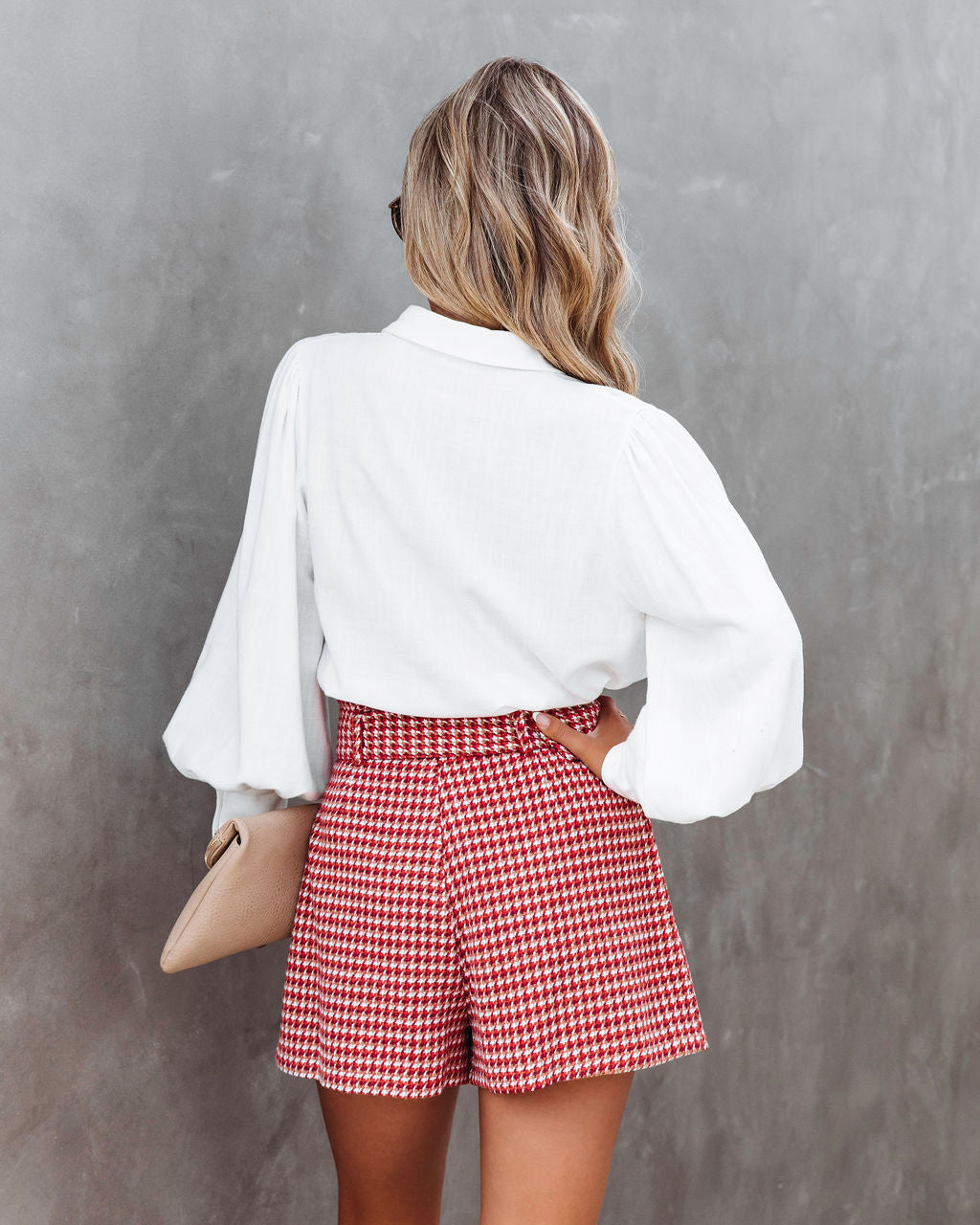 For The Record Houndstooth Belted Shorts - FINAL SALE