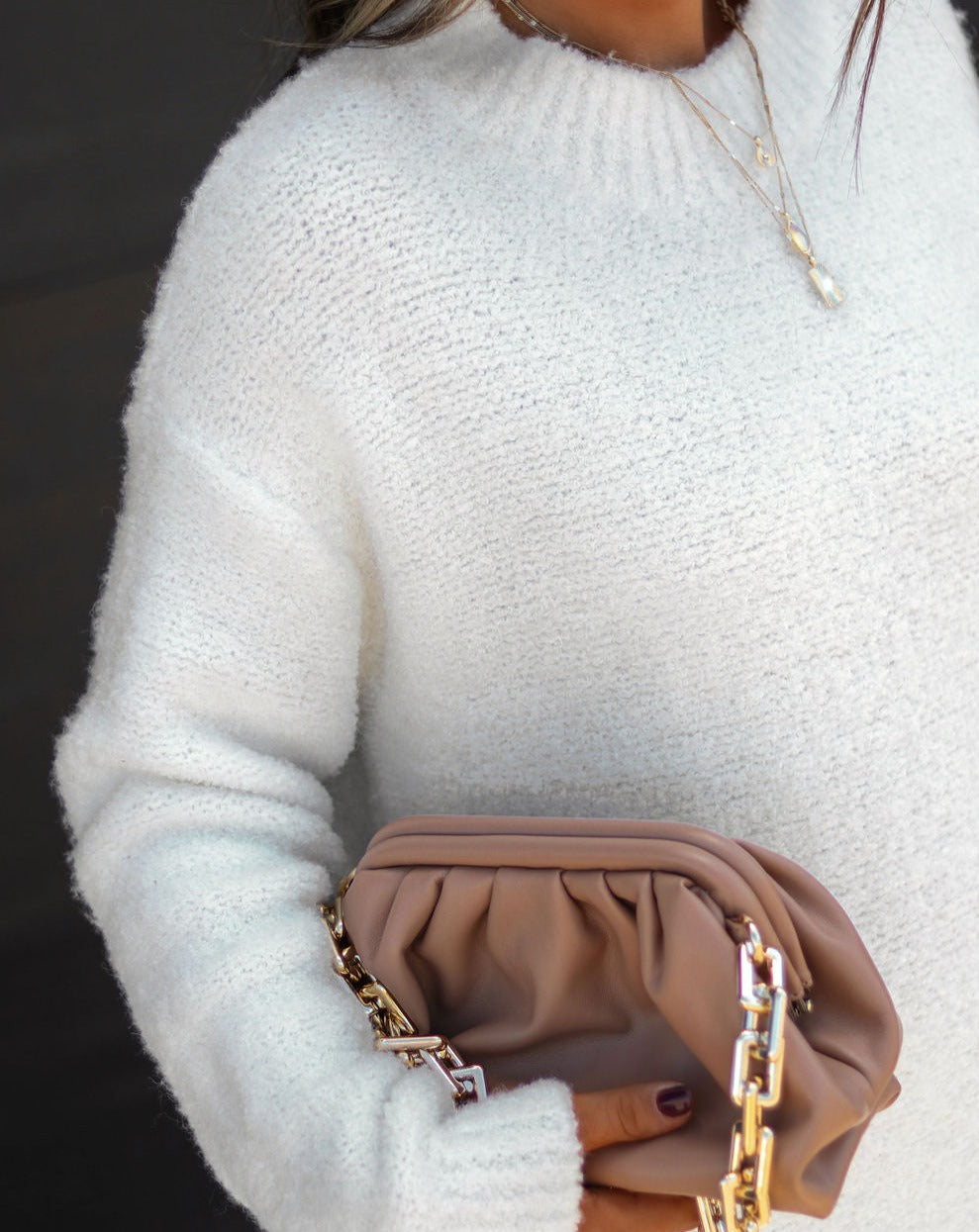 Brooklynn Knit Sweater Dress - Cream