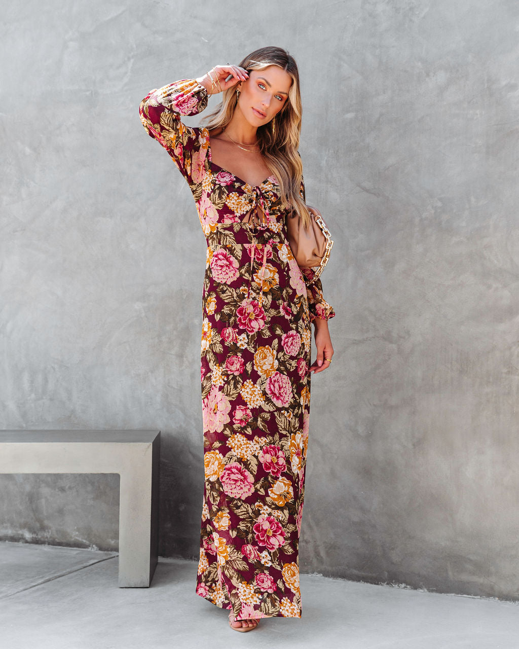Spicing Things Up Floral Mesh Maxi Dress