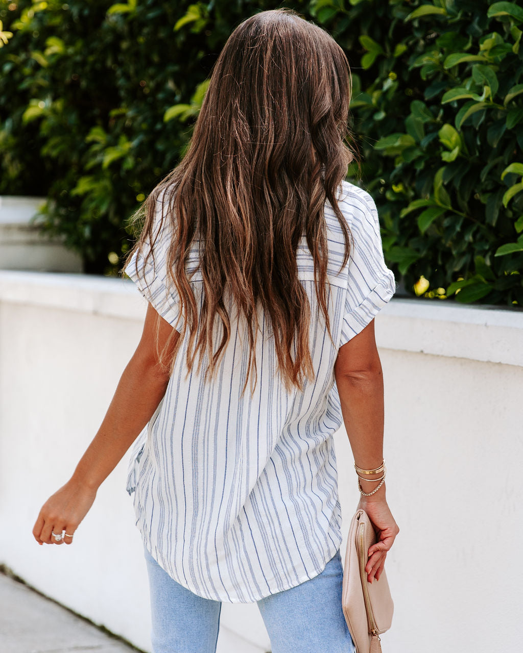 Chandon Metallic Striped Button Down Top - FINAL SALE