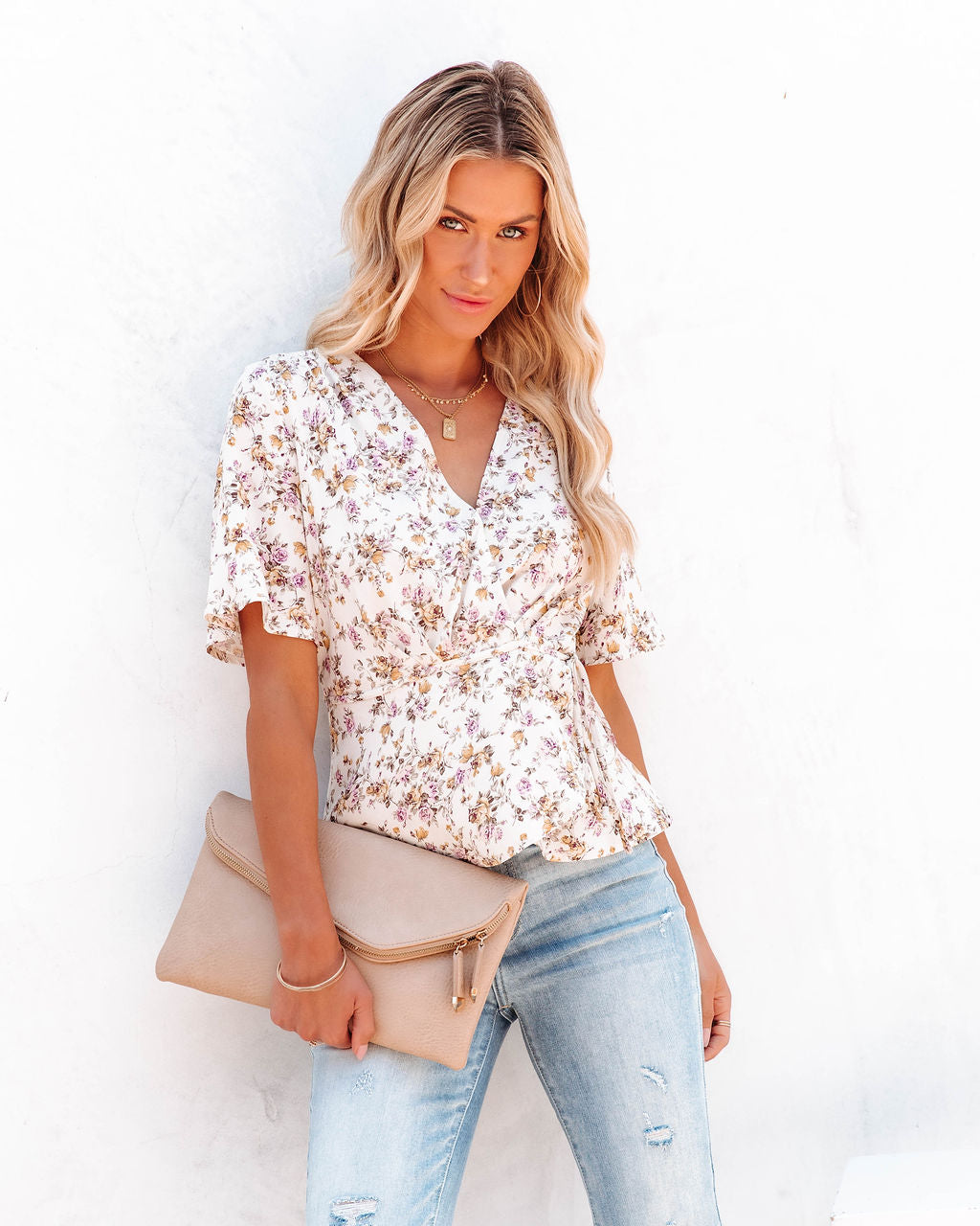Vendee Floral Wrap Top - FINAL SALE
