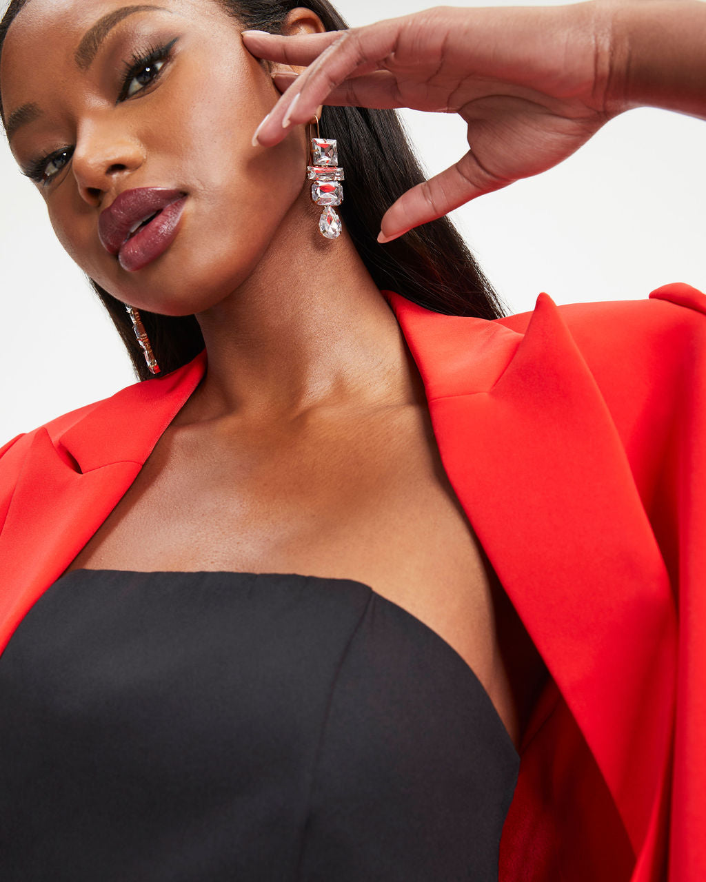 Standards Pocketed Blazer - Tomato Red