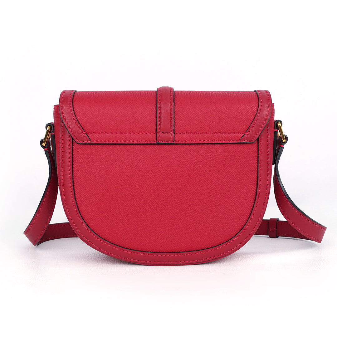 Handmade Red EP SWIFT Leather Crossbody Saddle Bag