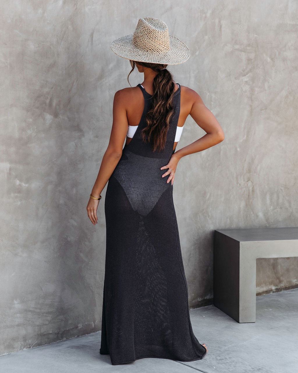Maui Knit Maxi Dress - Charcoal - SALE