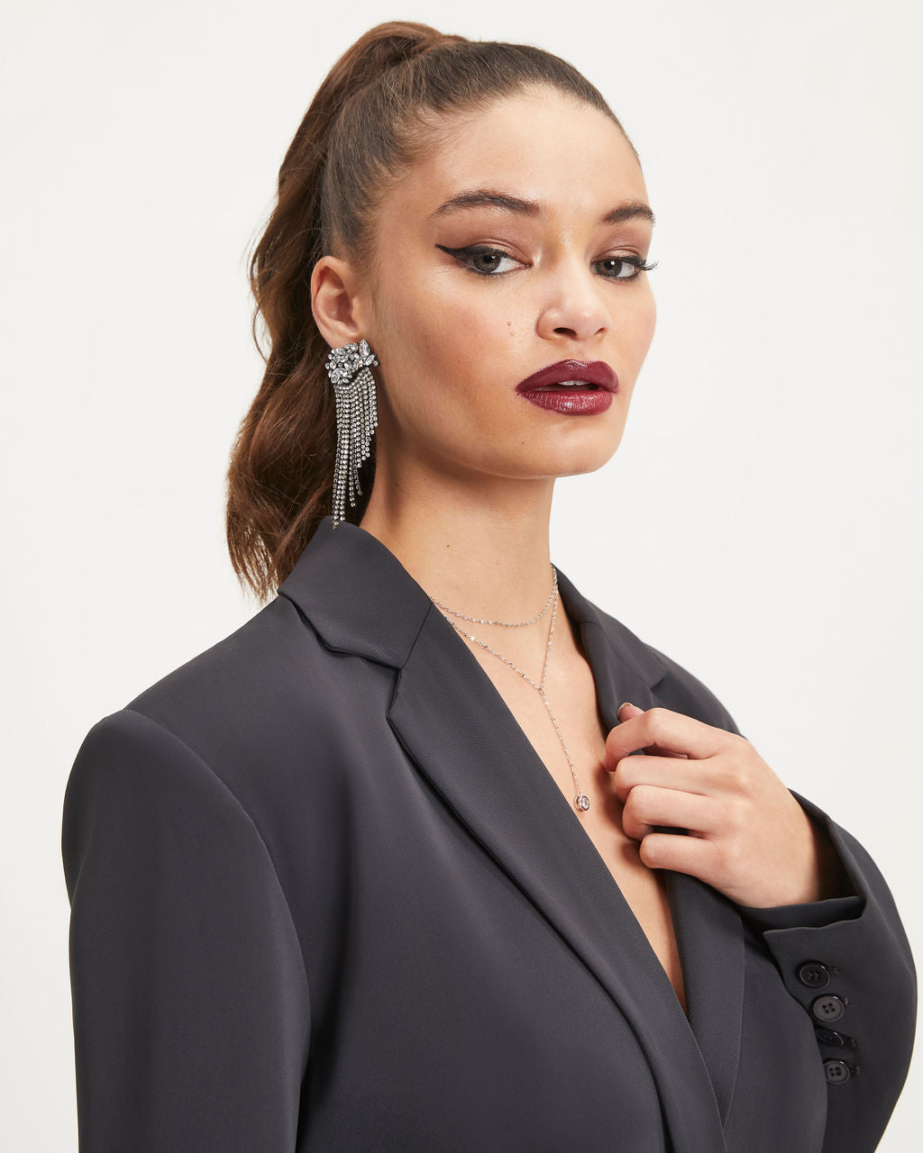 Harris Pocketed Blazer - Dark Grey